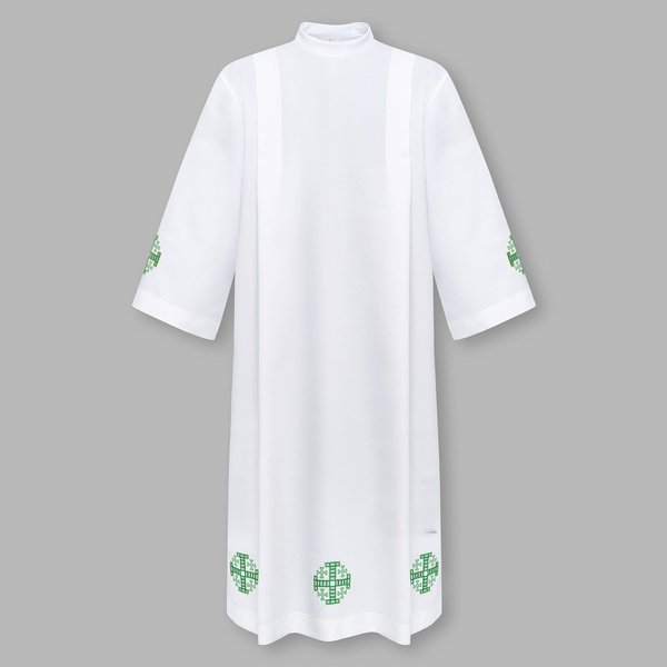  Embroidered priest's robe with cross motif and zipper on shoulder