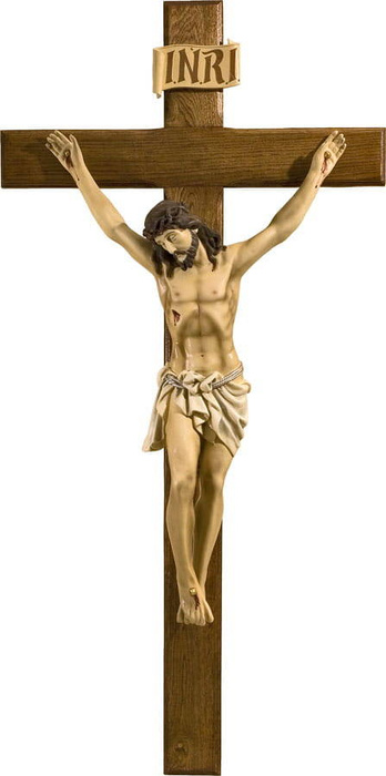 Body of Christ 100 cm on the cross - Figure (156×78 cm)