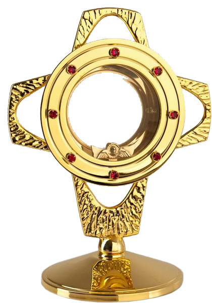 Small monstrance decorated with rubies, 24 cm high