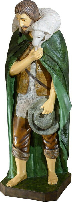 Shepherd with a sheep on his back - Nativity scene figure (160 cm)