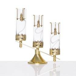 Triple large altar oil candle lamp HIGH. 24cm