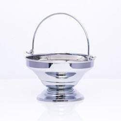 Holy water bowl, chrome-plated