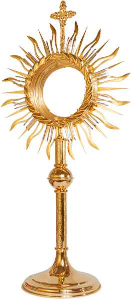 Large brass gilded monstrance 75 cm high