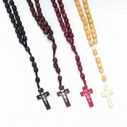 Wooden rosary 10 mm on a string mix colors