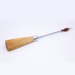 Chrome dropper with wooden handle, large 68cm