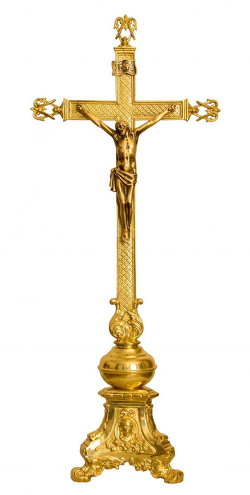 Altar cross brass high. 68cm