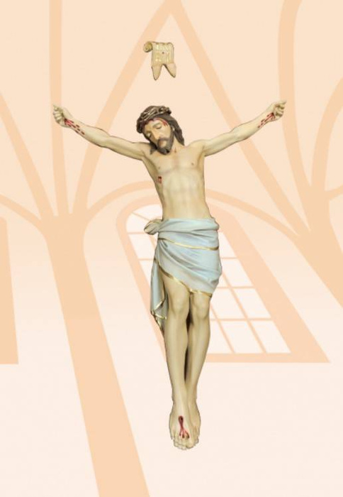 Body of Christ on the cross (132 cm from head to feet) - Figure (150 cm)