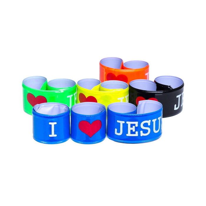 Reflective armband with the inscription I LOVE JESUS - 21 cm super flexible and durable