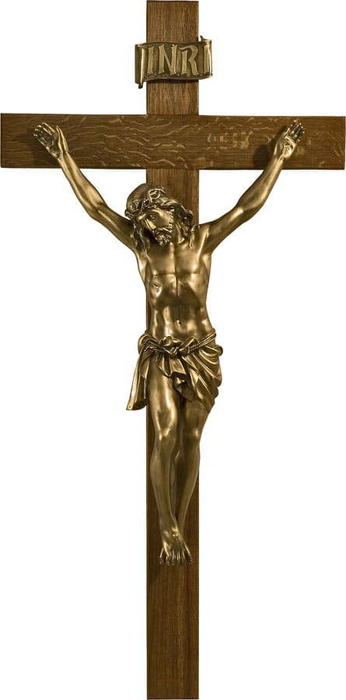 Body of Christ 100 cm on the cross - Figure (156×78 cm)