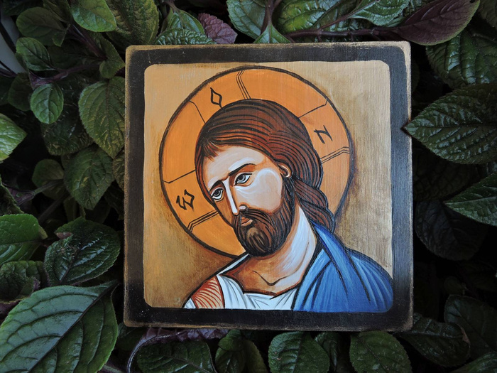 Christ handwritten icon 20 x 20 cm