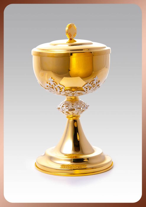 Liturgical tin for storing communicants height 20 cm