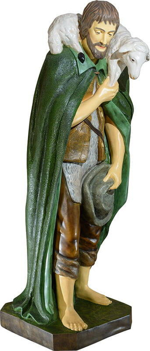 Shepherd with a sheep on his back - Nativity scene figure (160 cm)