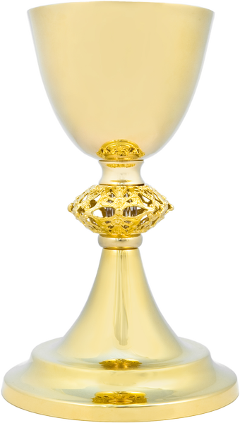 Gilded Mass chalice with gold nodus, 19 cm high