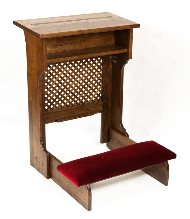 Kneeler and confessional, oak