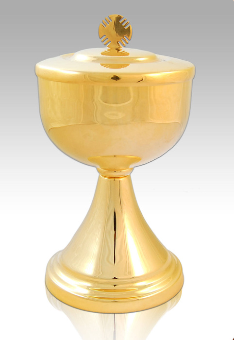 Liturgical tin for storing communicants height 19 cm 