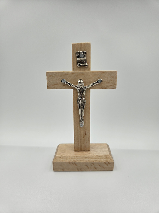 Standing wooden cross 17cm