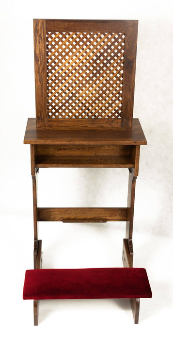 Kneeler and confessional, oak