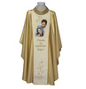 Gold chasuble with an image of the Holy Family - Christmas.