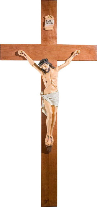 Body of Christ 65 cm on the cross - Figure (125×60 cm)