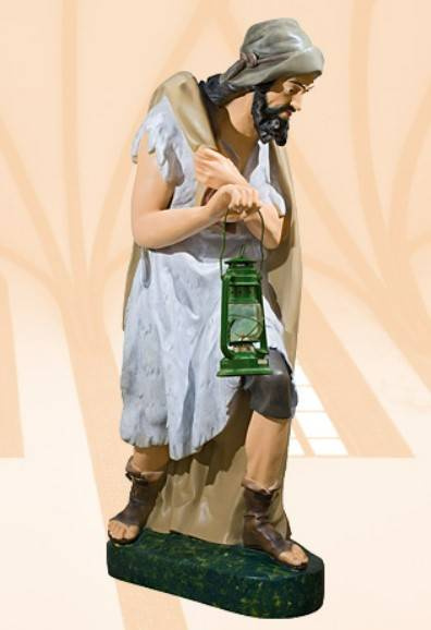 Shepherd with a lamp - Figure for the nativity scene (118 cm)