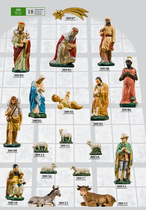 Christmas crib (18 elements) - Figures (40 cm)