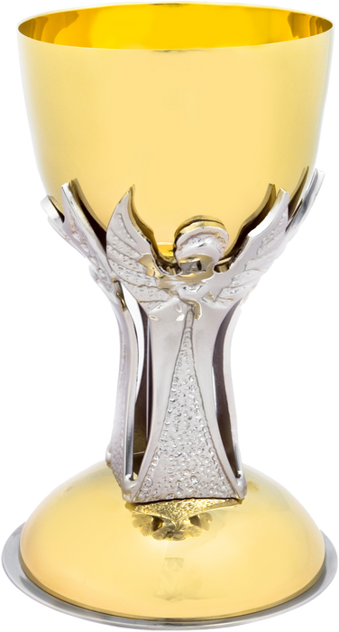 Gilded Mass chalice decorated with angels, 19 cm high