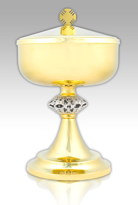 Liturgical tin for storing communicants height 24 cm 