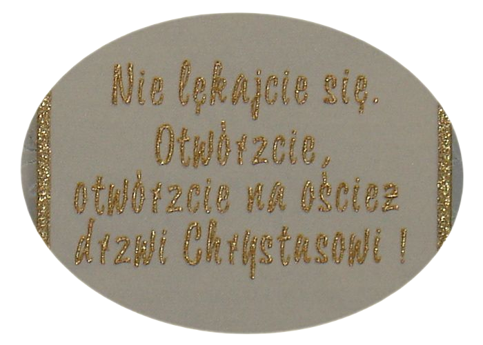 Cream chasuble with an image of John Paul II