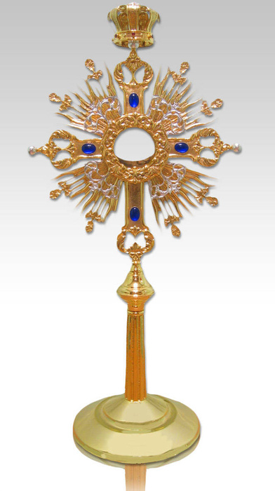 Large monstrance decorated with stones with a height of 80 cm