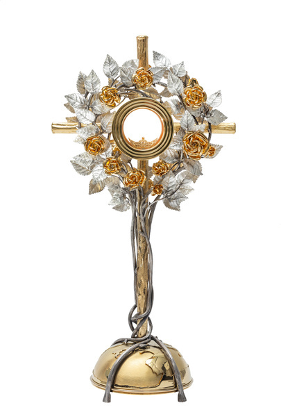 Large rose-shaped monstrance 70 cm high