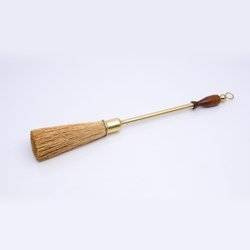 Brass dropper with wooden handle, small 55cm