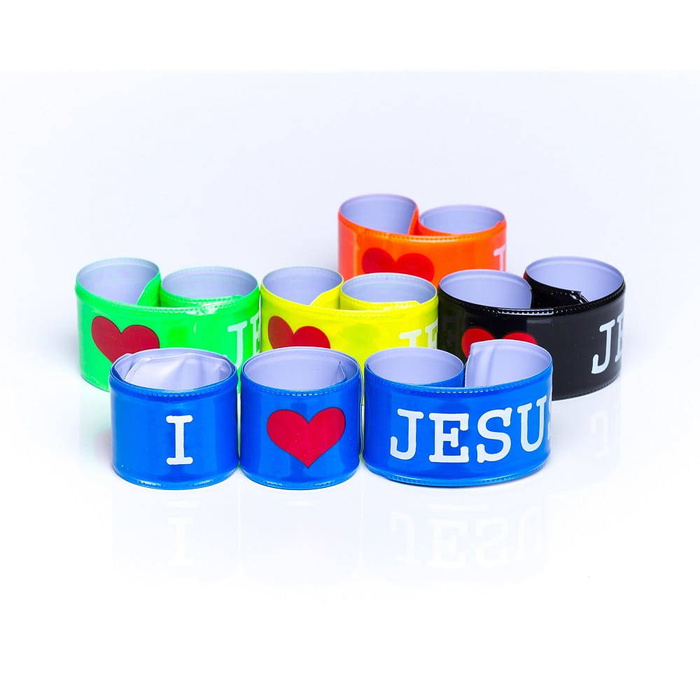 Reflective armband with the inscription I LOVE JESUS - 21 cm super flexible and durable