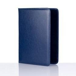 Cover, briefcase for documents leather A4 navy blue