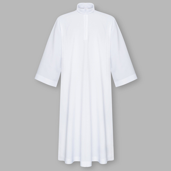 Liturgical robe with stand-up collar and front zipper