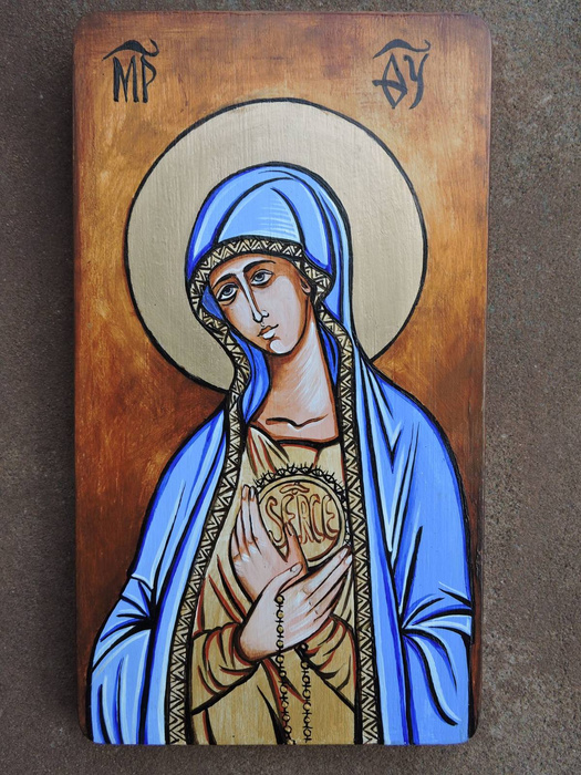 Handwritten icon Our Lady of Fatima 16 x 24 cm