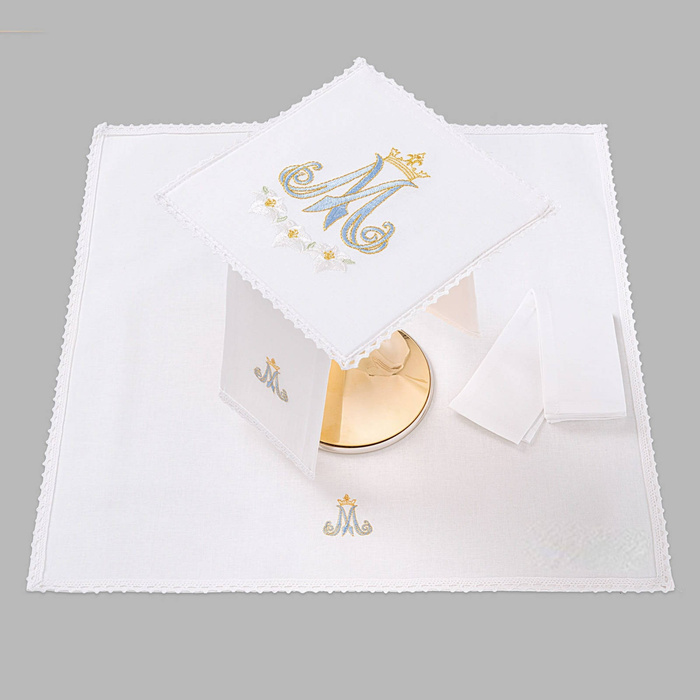 Altar chalice linen trimmed with lace M lily