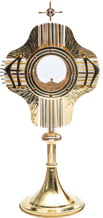 Monstrance with Alpha and Omega motif with a height of 50 cm