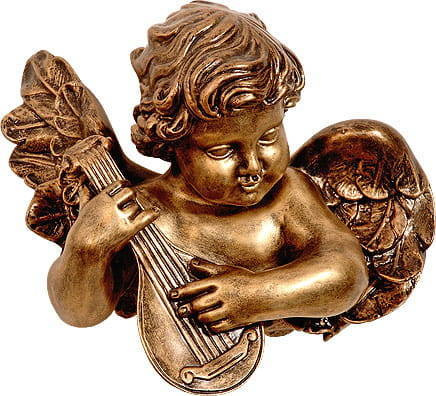 Anjel - basreliéf (s mandolínou) - figúra (30×26 cm)