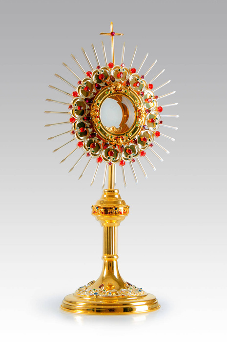 Large monstrance decorated with stones with a height of 60 cm