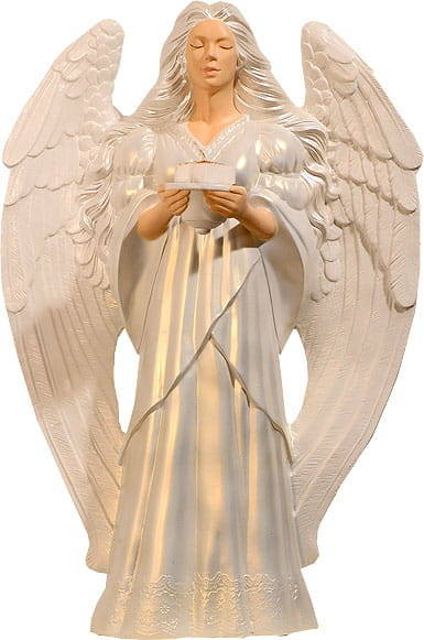 Standing angel with candle holder - figure (56 cm)
