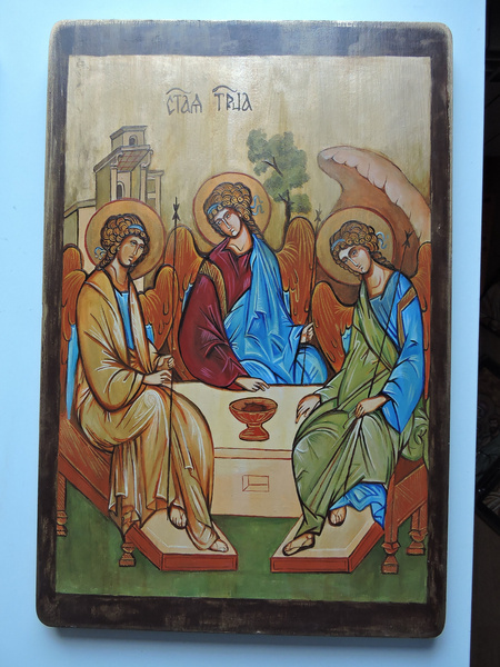 Handwritten icon of the Holy Trinity 30 x 45 cm