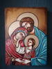 Handwritten icon of the Holy Family 17 x 24 cm