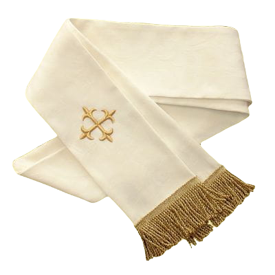 Cream chasuble with an image of John Paul II 