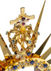 Large monstrance, gilded , decorated with stones with a height of 83 cm