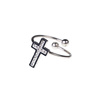 Ring with cross and gemstones adjustable