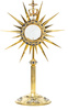 Large monstrance, gilded , decorated with stones with a height of 83 cm