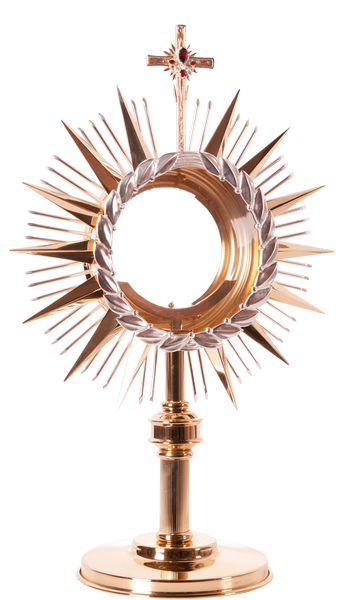 Gold-plated monstrance with a large luna 60 cm high