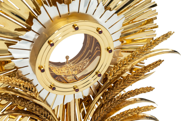 Large monstrance with ears of grain, 63 cm high