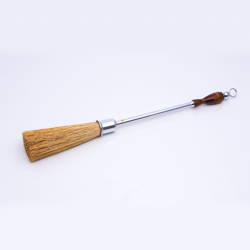 Chrome dropper with wooden handle, small 55cm