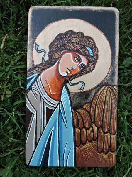 Handwritten Guardian Angel icon 14 x 24 cm